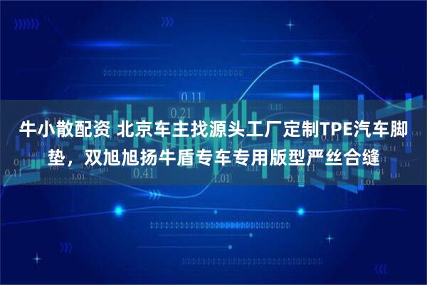 牛小散配资 北京车主找源头工厂定制TPE汽车脚垫，双旭旭扬牛盾专车专用版型严丝合缝